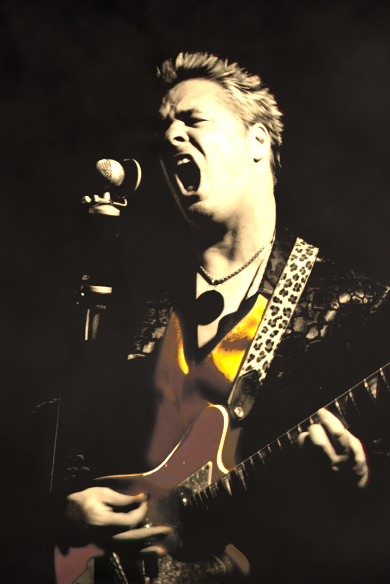 Playing Guitar in Old Time Machine Clock music video